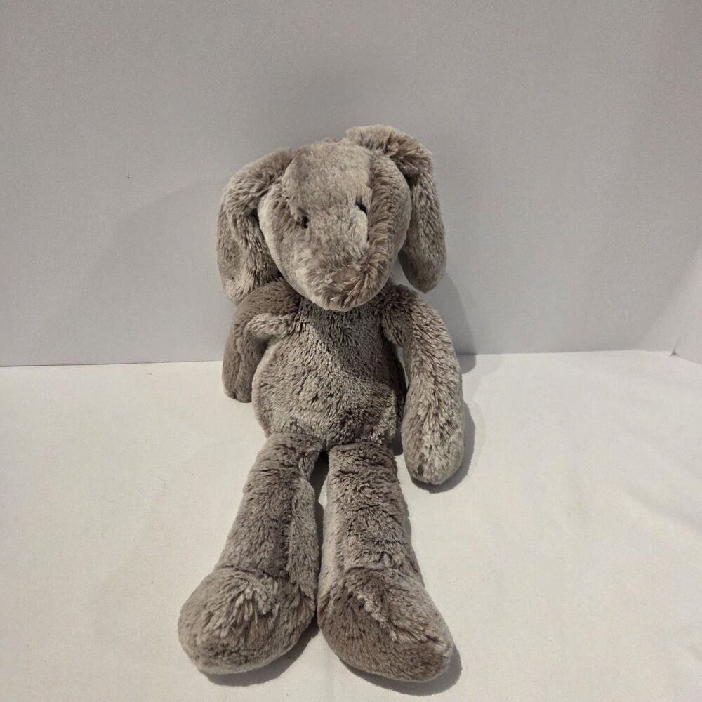 Rare Demdaco Nat And Jules Gray Bunny Rabbit Plush Stuffed Animal 15"